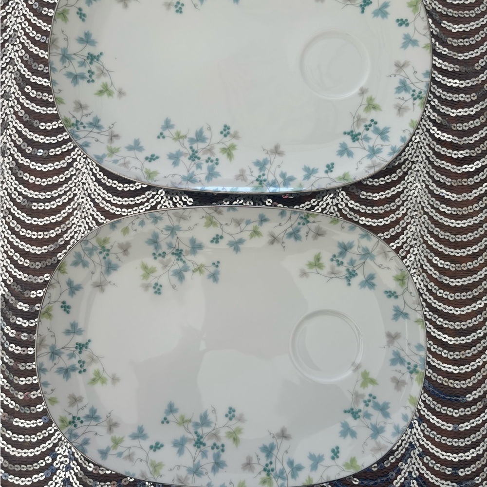 Vintage Sango China Navarro Gray Floral #6283 dinner plates
